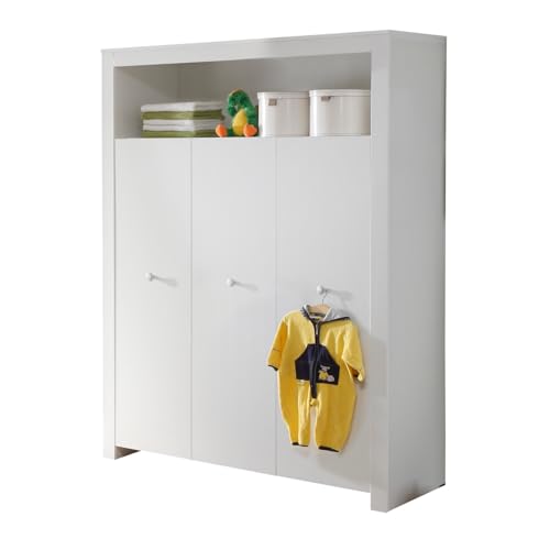 trendteam smart living - Kleiderschrank Schrank - Babyzimmer - Olivia - Aufbaumaß (BxHxT) 130 x 186 x 54 cm - Farbe Weiß - 155361301 von trendteam smart living