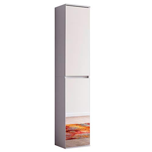 trendteam smart living - Garderobenschrank Schrank - Garderobe - Mirror - Aufbaumaß (BxHxT) 37 x 191 x 34 cm - Farbe Weiß - 171815101 von trendteam smart living