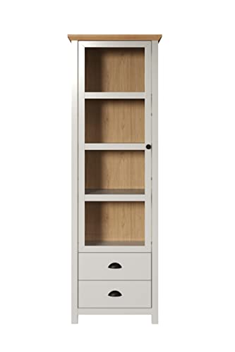 trendteam smart living - Vitrine Schrank Wohnzimmerschrank - Wohnzimmer - Landside - Aufbaumaß (BxHxT) 65 x 201 x 41 cm - Farbe Lichtgrau mit Artisan Eiche - 2118131F4 von trendteam smart living