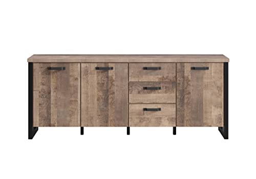 trendteam smart living - Sideboard Kommode Schrank - Wohnzimmer - Emile - Aufbaumaß (BxHxT) 214 x 86 x 45 cm - Farbe Tabak Eiche mit Matera - 2029874C5 von trendteam smart living