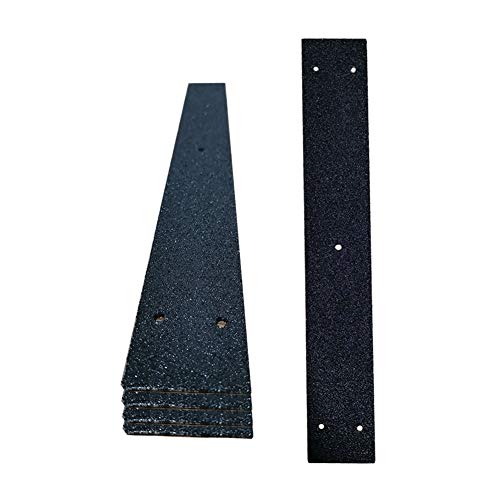 Uandear rutschfeste Terrassendielen-Streifen, 5 Stück, 50 mm x 400 mm, rutschfester Bodendielen-Griff, Holzstopper, Rutschband, schwarze Sicherheitsstufen (schwarz) von zosenda