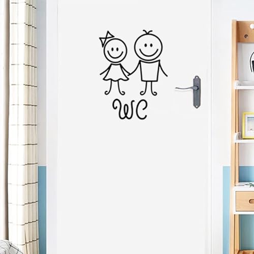 PVC-Wandaufkleber mit Cartoon-Motiv für Jungen und Mädchen, WC, Toilette, Tür, Wandaufkleber, Waschraum-Aufkleber, Heimdekoration von ulafbwur