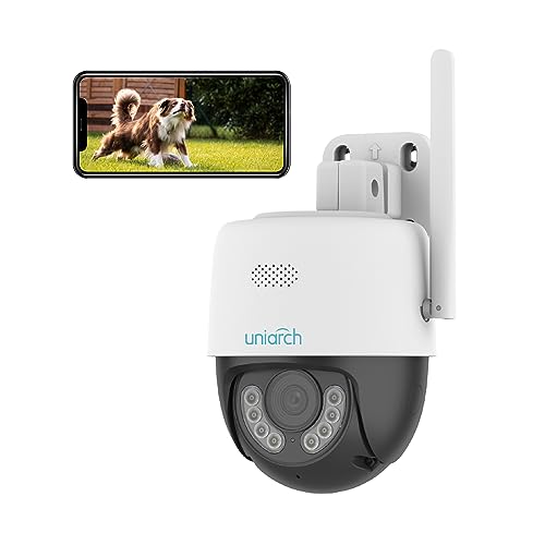 uniarch 2K Überwachungskamera Aussen, PTZ WLAN Kamera Outdoor, WiFi IP Kamera überwachung außen mit Automatische Verfolgung, 30m Nachtsicht in Farbe, 2-Wege Audio, IP66 von uniarch