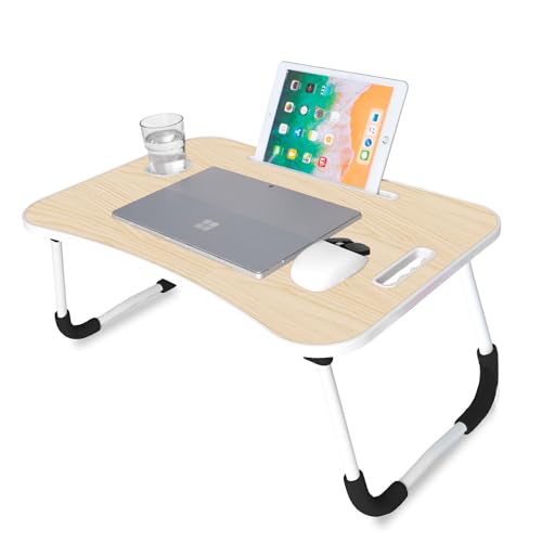 unycos - Klappbarer Laptoptisch, Betttablett, Leseständer, Computertisch, Frühstückstablett, Beistelltisch | Tisch zum Arbeiten, Lernen, Frühstücken oder Filme Schauen (Holz ohne Schublade) von unycos