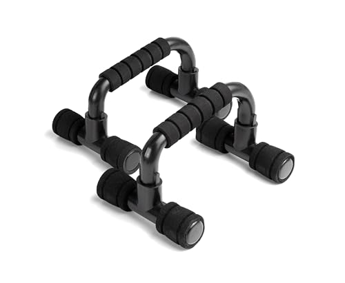 unycos - Liegestützgriffe, Professional Push Up Bars für Muskeltraining und Krafttraining, Gepolsterten Griffen für Bodentraining | Tragbares Fitnessgerät | Training im Hause, Anti Rutsch (Schwarz) von unycos