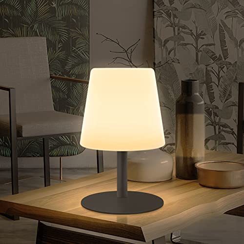 uuffoo LED Akku Tischlampe Außen Kabellos Lampe Dimmbar USB Aufladbar Nachttischlampe für Schlafzimmer Wohnzimmer Tisch Hotelrestaurant dekoration. (Schwarz) von uuffoo