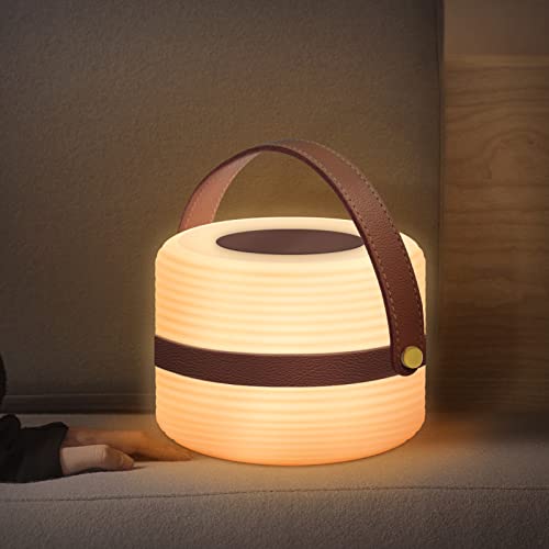 LED Tischlampe Akku Outdoor Lampe Tragbare 8-Farbiges RGB-Dimm-Farbwechsel-wasserdichtes Design mit Fernbedienung USB Charging, geeignet für Garten Schlafzimmer Büro usw (horizontale Streifen) von uuffoo
