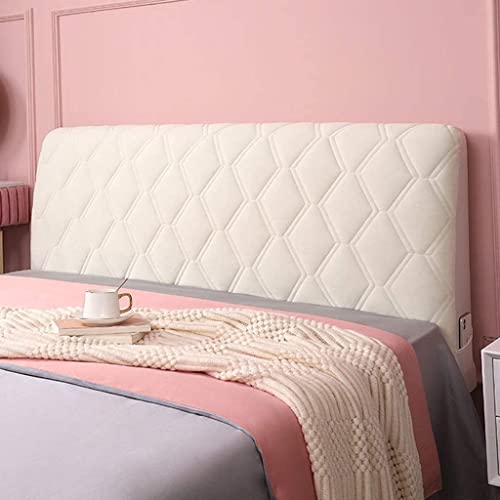 uyeoco Bett Kopfteil Bezug Bettkopfteil Hussen Kopfteilbezug Staubdicht, Gesteppt Einfarbig Massivholzbett Kopfstütze Bedside Decoration Protector (Color : Beige, Size : 190cm) von uyeoco