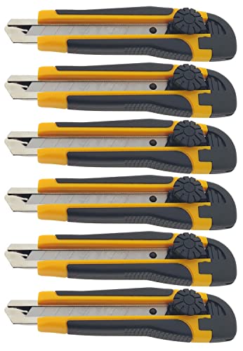 6 x Profi-Cuttermesser in verschiedenen Ausführungen - Cuttermesser Teppichmesser (6 x Profi 18 mm Feststellrad) von varivendo