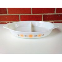 Vintage 1960Er Jahre Stadt Und Land Pyrex Oval Geteilte Gemüseschale von venusvintageco