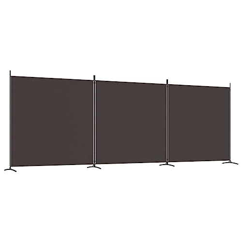 vidaXL Paravent 3-TLG. Raumtrenner Raumteiler Trennwand Umkleide Sichtschutz Spanische Wand Wohnzimmer Schlafzimmer Braun 525x180cm Stoff von vidaXL