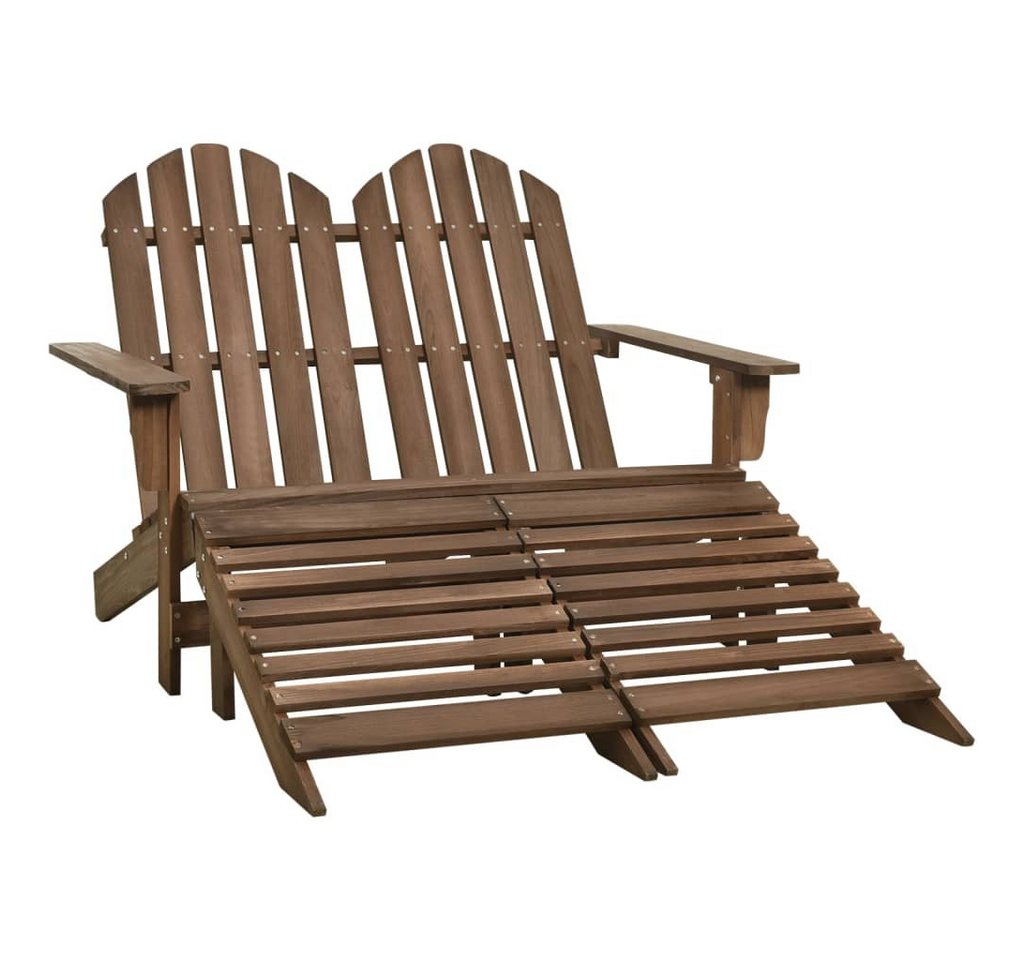 vidaXL Gartenstuhl Adirondack-Gartenbank 2-Sitzer mit Fußteil Tannenholz Braun (1 St) von vidaXL