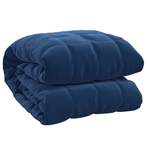 vidaXL Gewichtsdecke Therapiedecke Schwere Decke Schlafhilfe Entspannungsdecke Einschlafhilfe Schwerkraftdecke Blau 220x230cm 15kg Stoff von vidaXL