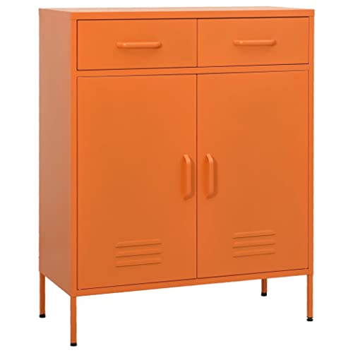 vidaXL Lagerschrank Sideboard Kommode Anrichte Stahlschrank Schrank Beistellschrank Mehrzweckschrank Bücherschrank Standschrank Orange 80x35x101,5cm Stahl von vidaXL