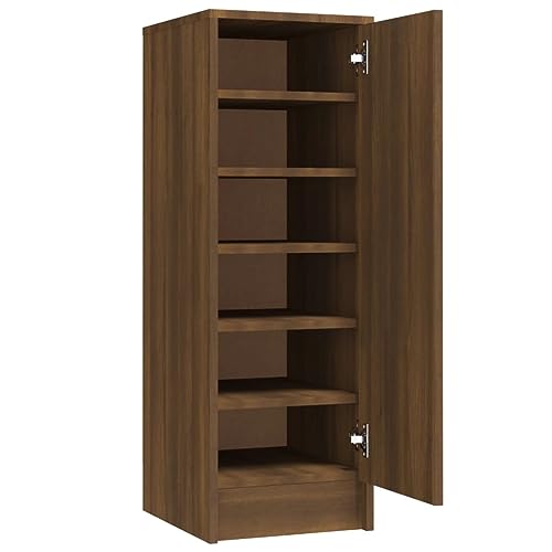 vidaXL Schuhregal Regal Schrank Schuhschrank Schuhablage Schuhständer Schuhaufbewahrung Schuhtruhe Schuhorganizer Braun Eichen-Optik 32x35x92cm Holzwerkstoff von vidaXL