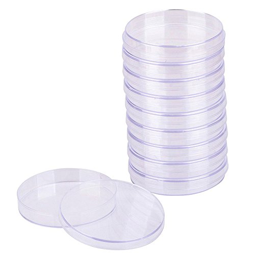 Vientiane Kunststoff Petrischale,10 Stück Transparente Sterilisierte Petrischalen, Bakterienkultur Schüssel mit Deckel für Laborkultur Bakterienhefe (90 mm) von Vientiane