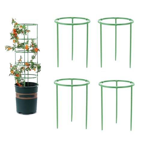 Tomaten Rankhilfe,Pflanzenhalter,Pflanzenstütze Pfahl Garten Blumenstütze Klettergitter für den Anbau von Kletterpflanzen Blumen Gemüse,verstellbaren Garten Tomate Käfig Rahmen frei montiert (4PC) von vokkrv