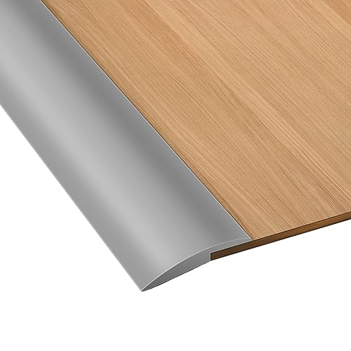 Volumoon 2M 1 Rolle PVC Selbstklebend Abdeckleiste, Boden-Übergangsstreifen zum Abziehen und Aufkleben, Türschwellen Leiste, Übergangsprofil Selbstklebend, Abdeckungshöhe innerhalb von 5 mm (Grau) von volumoon