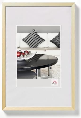walther design Bilderrahmen gold 21 x 29,7 cm (DIN A4) Aluminium Dokumentenrahmen Chair Alurahmen AJ130G von walther design