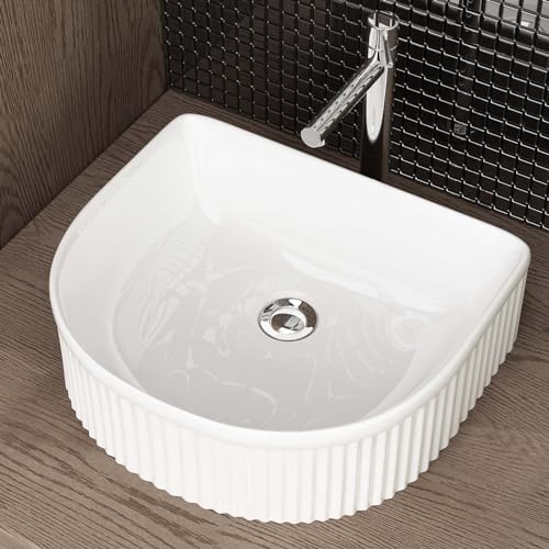 Waschbecken24 | Aufsatzwaschbecken | Premium-Qualität | Einfache Installation | Modernes Design (40x35x13cm, Weiß / A680) von waschbecken24
