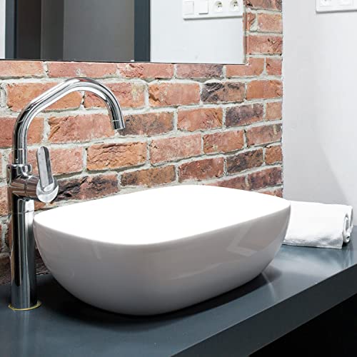 Waschbecken24 | Premium Aufsatzwaschbecken aus Keramik für das Badezimmer und Gäste-WC (45x32x13cm, Weiß / A106) von waschbecken24