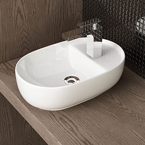 Waschbecken24 | Premium Waschbecken mit Lotus-Effekt für das Badezimmer und Gäste-WC (26x42x13cm, Weiß / A301) von waschbecken24
