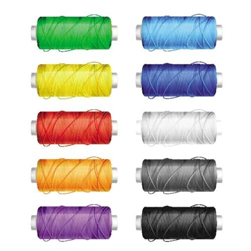 WE-STOCK 10 Stück Nähgarn aus 100% Polyester - verschiedene Farben und lebendige Farben - je 50 Meter von weSTOCK