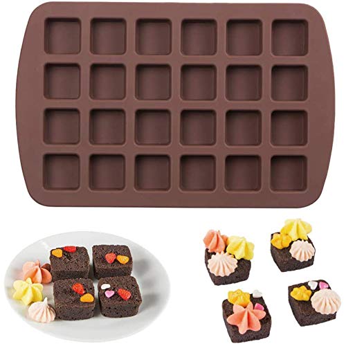 Webake Mini-Backform für Brownie-Pfanne, quadratisch, Silikon, für Keto Fat Bomb, Schokolade, Erdnussbutter, Blondie von webake
