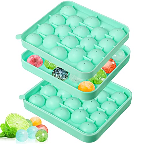 Webake Mini Eiswürfelform Kugel Silikon 2,8 cm 2 Stück 18 Eisball Klein Runde Eiswürfelform Eiskugelform Rund Silikonform Eiswürfel Für Getränke, Whisky, Fruchteiswürfel von webake