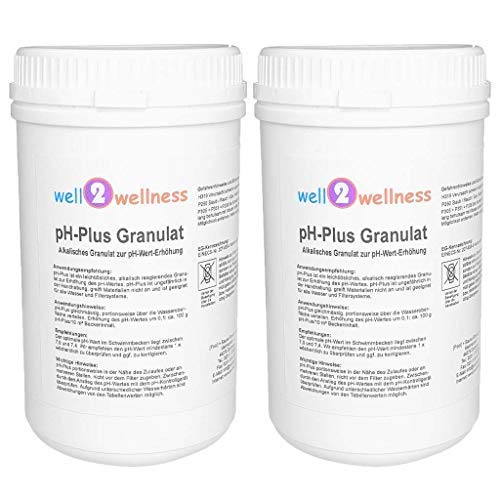 pH Plus Granulat pH Heber Granulat für Pool und Spa 2,0 kg (2 x 1,0 kg) von well2wellness