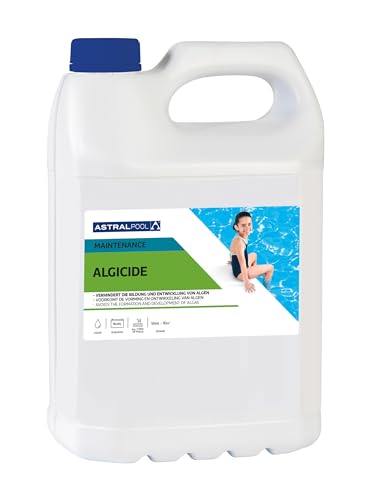 Astralpool Algizid schaumfrei 5 Liter, Schnell wirkendes, schaumfreies Algizid für Pools zur Vorbeugung und Entfernung von Algen effektiv und umweltfreundlich von wellnessmax