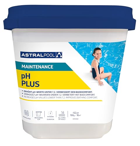 Astralpool pH Plus Granulat 1 kg - Professioneller pH-Heber für Pool, Whirlpool, optimale pH Regulierung schützt vor Kalkablagerungen und Hautreizungen von wellnessmax