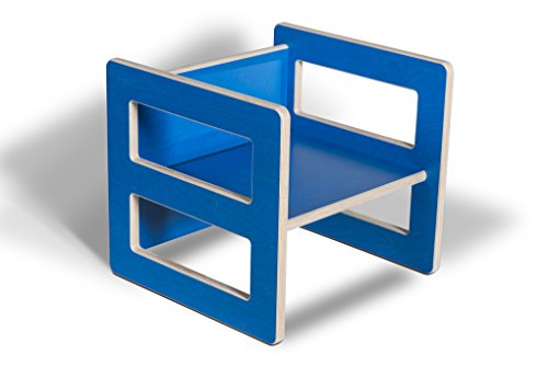 Kindermöbel Wendehocker Holz farbig, praktischer Kinderhocker der mitwächst, Buche (Blau) von werkstatt-design