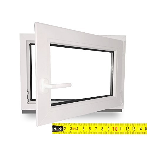 Kellerfenster - Kunststoff - Fenster - weiß - BxH: 80X85 cm - DIN Links - 2-Fach Verglasung - Wunschmaße ohne Aufpreis - Lagerware von werkzeugbilligercom