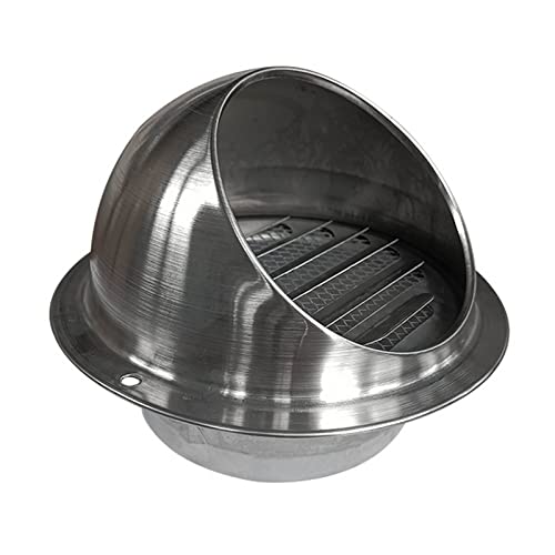 whalebee Lüftungsgitter Rund Abdeckung Weather Protection Edelstahl Lüftungsgitter Ø80 100 125 150 180 200mm, Lüftung Aussenhaube Mit Insektennetz, Garage Kitchen Bathroom Wall Air Hood von whalebee