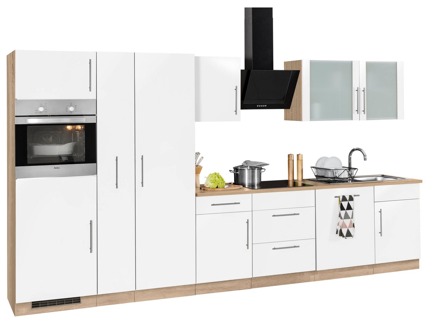 wiho Küchen Küchenzeile Cali, mit E-Geräten, Breite 360 cm von wiho Küchen