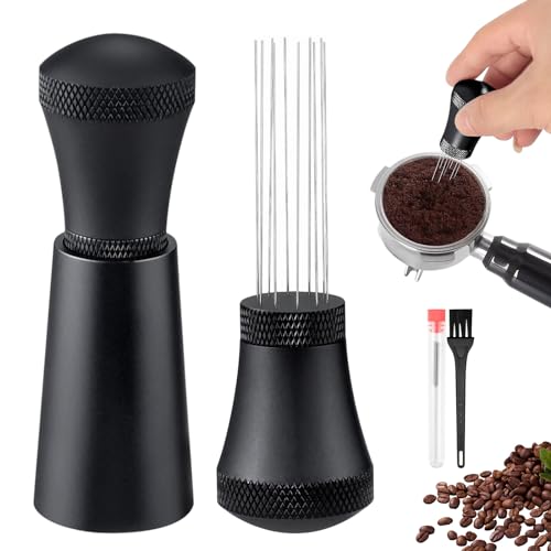wiksite Wdt Tool Nadel Kaffee Tamper Espresso Kaffeerührer 0,4mm Nadeln Zubehör für Siebträger, Werkzeug für das Durchmischen des Kaffeesatzes (Schwarz) von wiksite