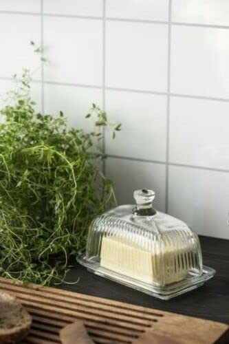 Wunderschöne Butterdose VALERIA aus Glas, Handknauf, Landhaus Stil von windschief-living