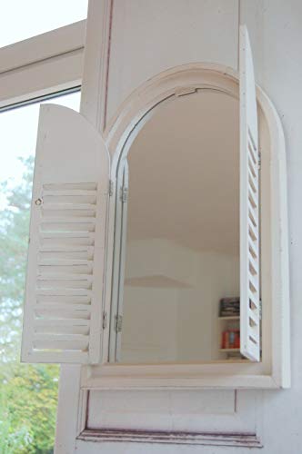 windschief-living Landhause Spiegel, Wandspiegel KOS mit Fensterläden im Shabby Chic von windschief-living