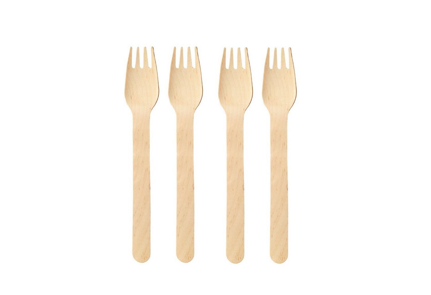 wisefood Einwegbesteck-Set Holz Gabel - 16,5 cm Holzgabel Einweg - (100-tlg), Holz von wisefood