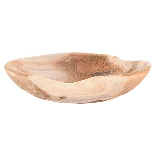 wohnfreuden Teakholz Schale braun rund 30 cm - Tropenholz Schale geschliffen Wohnzimmer Holz Deko von wohnfreuden