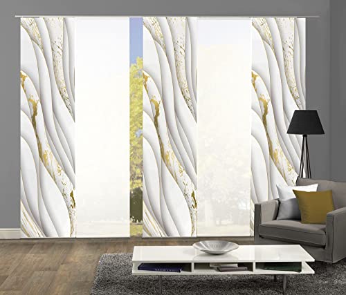 wohnfuehlidee 5er-Set Flächenvorhänge Marcia Blickdicht/halbtransparent, Höhe 245 cm, Gold von wohnfuehlidee