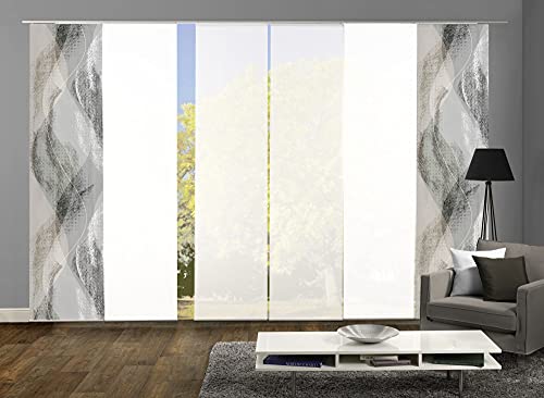 wohnfuehlidee 6er-Set Schiebevorhänge Amara Blickdicht, Höhe 245 cm, Stein von wohnfuehlidee