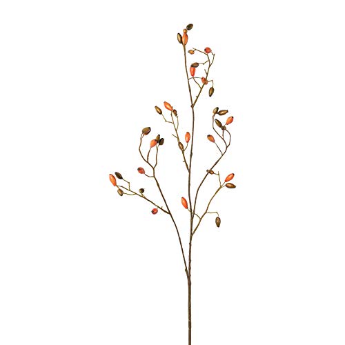 wohnfuehlidee Kunstpflanze Hagebuttenzweig, 2er Set, Farbe orange, Höhe ca. 92 cm von wohnfuehlidee