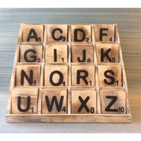 10 Buchstaben 6cm Scrabble Holz, Selbst Mixen Holzbuchstaben, Fliesen, Wanddeko, Persönliche Nachricht, Geschenk von wohnraumformer