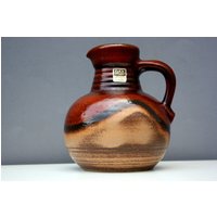 Bay Germany Keramikvase Bauchige Vase Keramik Krug Blumenvase Henkel, Vintage 70Er 80Er Braun von wohnraumformer