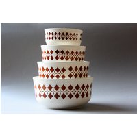 Schalen Antik, Schüssel Set, 4 Keramikschalen Vintage, Ddr Keramik von wohnraumformer