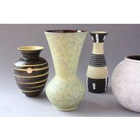 Vase Keramik Vintage, Alte Keramikvase, Blumenvase West Germany, Mid Century 50Er 60Er Gelb Pastellgelb von wohnraumformer