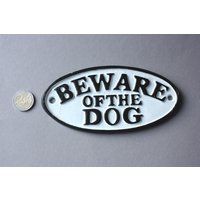 Warnung Vor Dem Hund, Beware Of The Dog Türschild Shabby, Rustikales Schild, Vintage Stil Metallschild, Hinweisschild, Beschilderung von wohnraumformer