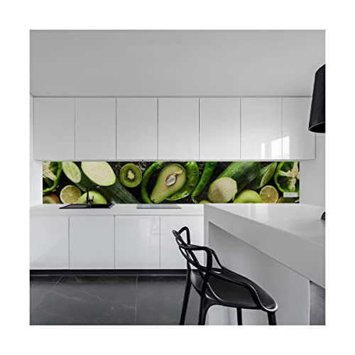 Küchenrückwand Spritzschutz Fliesenspiegel Küche Wandschutz Aluverbund Lebensmittel - 9104 300x60cm glänzend von wohnundbad.de